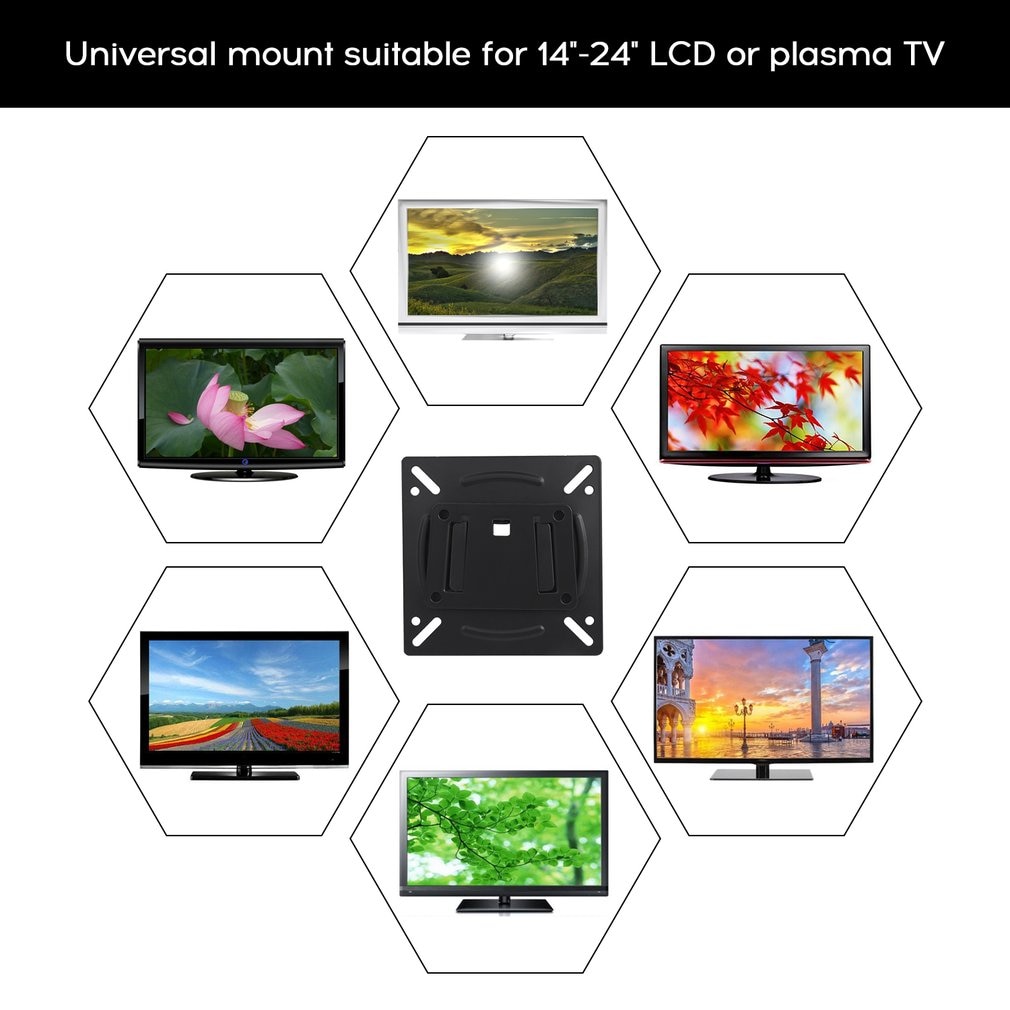 Soporte Tv Pared Support Wall TV Mount Bracket for Tv for 14-32in LCD TV Wall Mount Bracket Large Load Solid 115x115x10 ACEHE