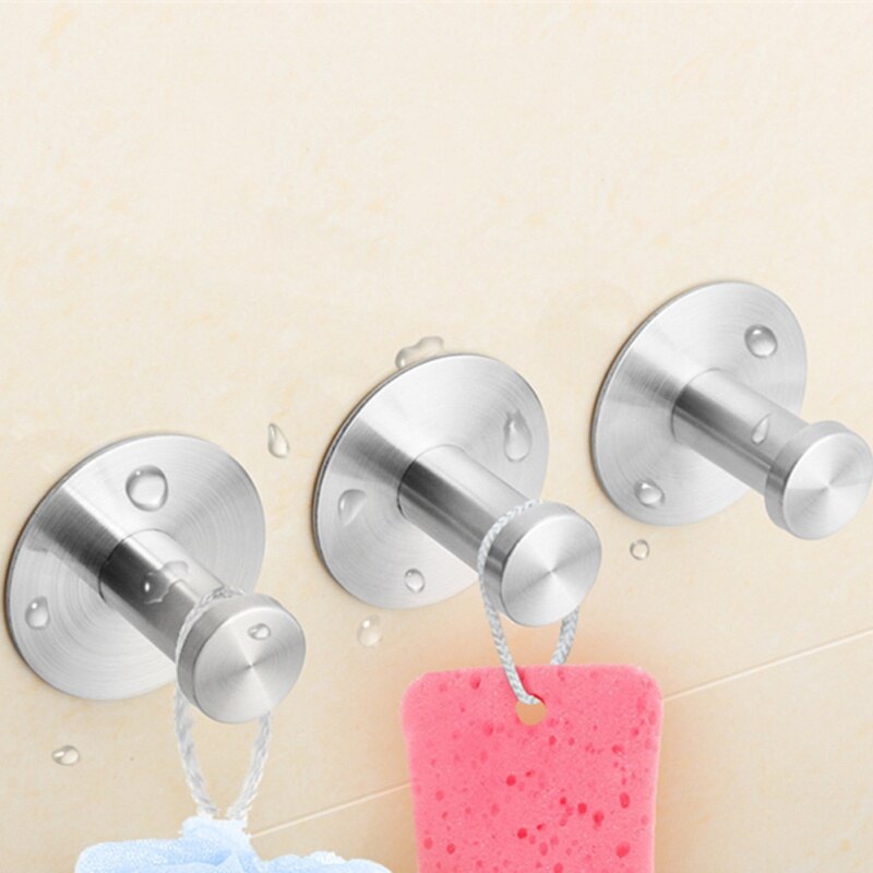 1 pièces acier inoxydable mur crochet auto-adhésif collant cuisine maison salle de bain bain balle clé sac manteau cintre stockage support suspendu