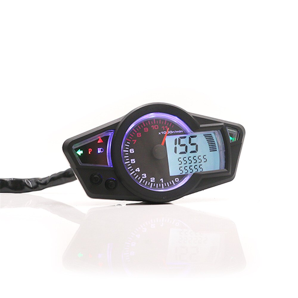 Universal 15000RPM Motorcycle LCD Speedometer Motorcycle Digital Odometer Speedometer Tachometer Fit for 2&4 Cylinders