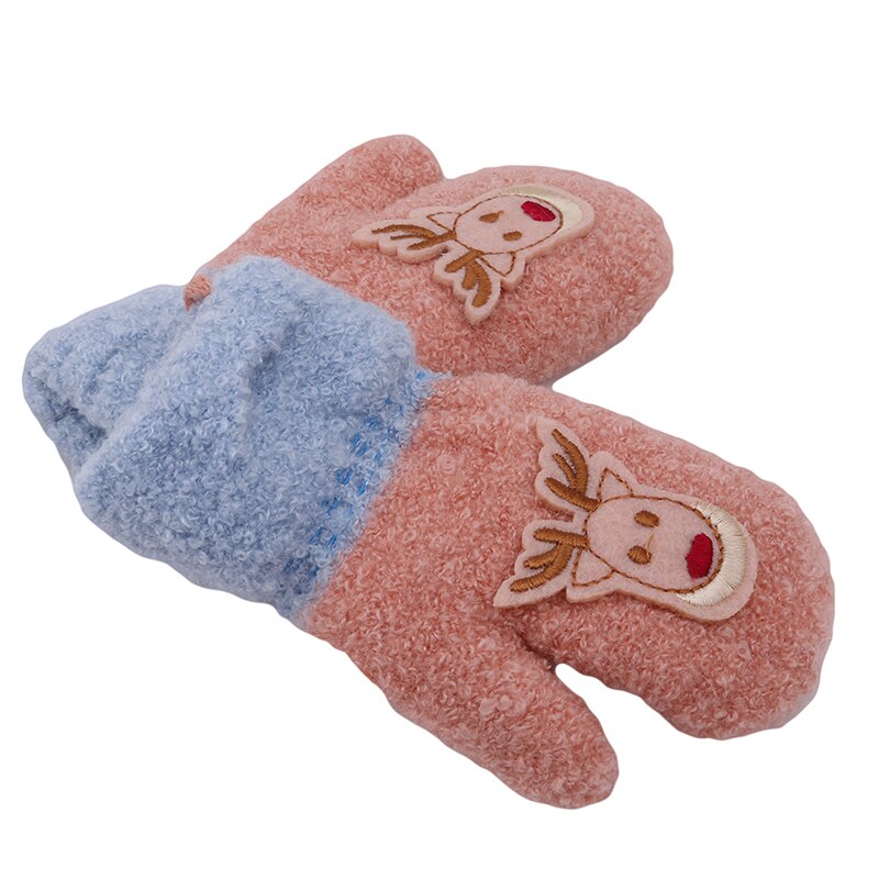 Children Clothing Cotton Flock Spring Autumn Winter Gloves Toddler Kids Cute Thicken Christmas Deer Girls Boys