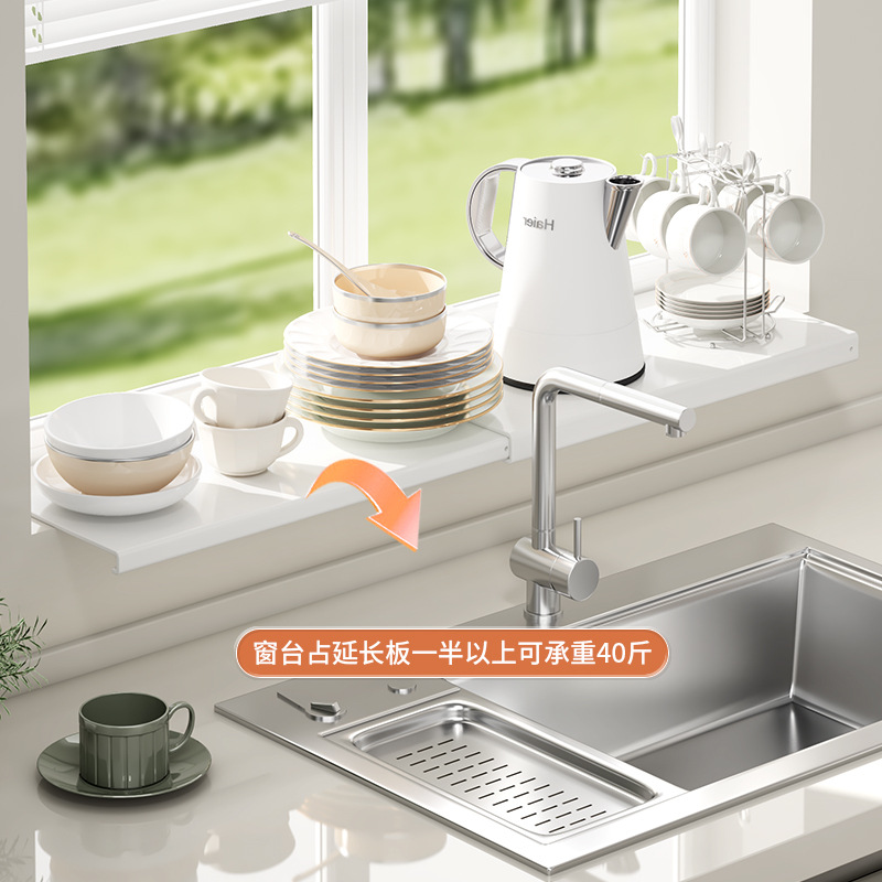 non-punching windowsill countertop extension board balcony shelf expansion board desktop widening extension rack
