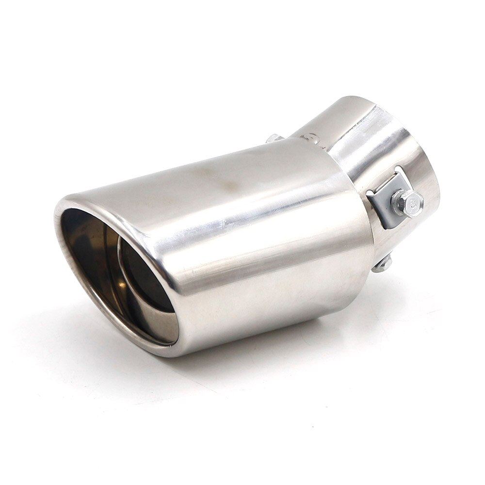 Silenciador de escape Universal para coche, punta recta/codo, tubo de aluminio modificado, sistema de escape TT101197: Elbow Silver