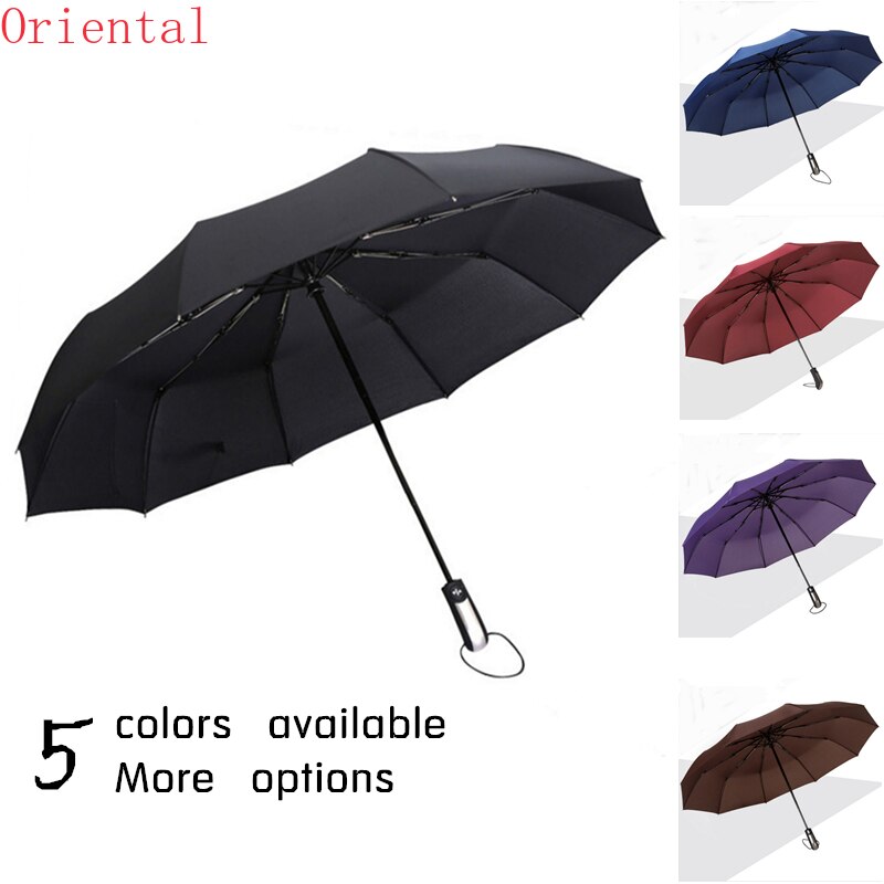 Wind Resistant Three Folding Automatic Umbrella Rain Women Auto Luxury Big Windproof Umbrellas Men Frame Windproof 10K Parasol