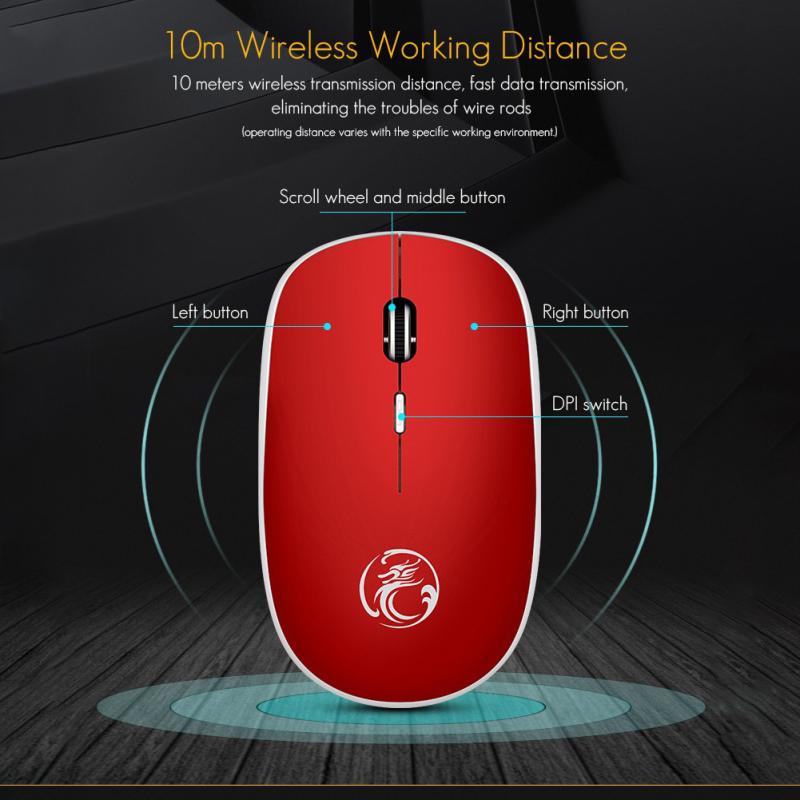 2.4Ghz Wireless Mouse Silent Computer Mouse 1600 DPI Ergonomic Mause Noiseless Sound USB PC Mice Mute Wireless Mice For Laptop