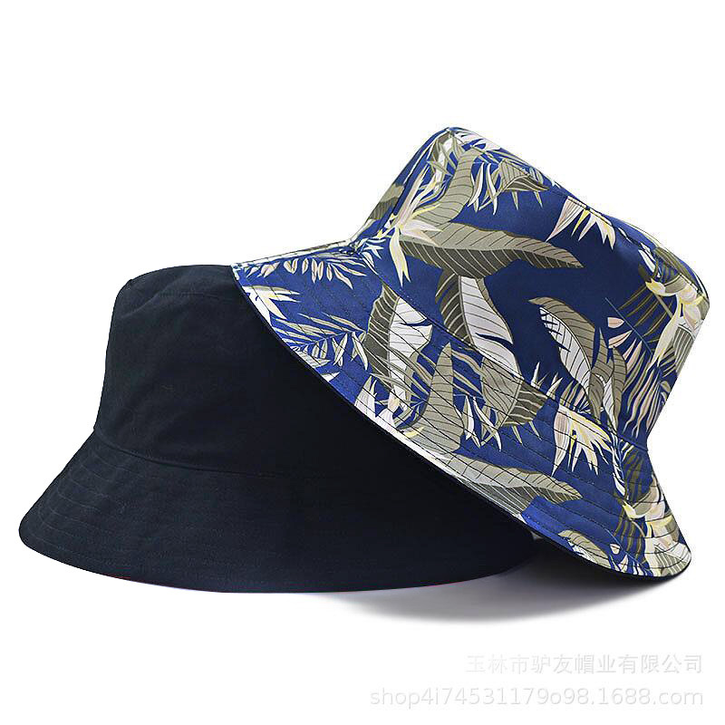 Dubbelzijdig Grote Hoofd Man Grote Maat Zonnehoed Vrouwen Strand Visser Hoed Katoen Panama Cap Plus Size Emmer Hoeden 58-60cm 61-65cm: L / Deep Sapphire