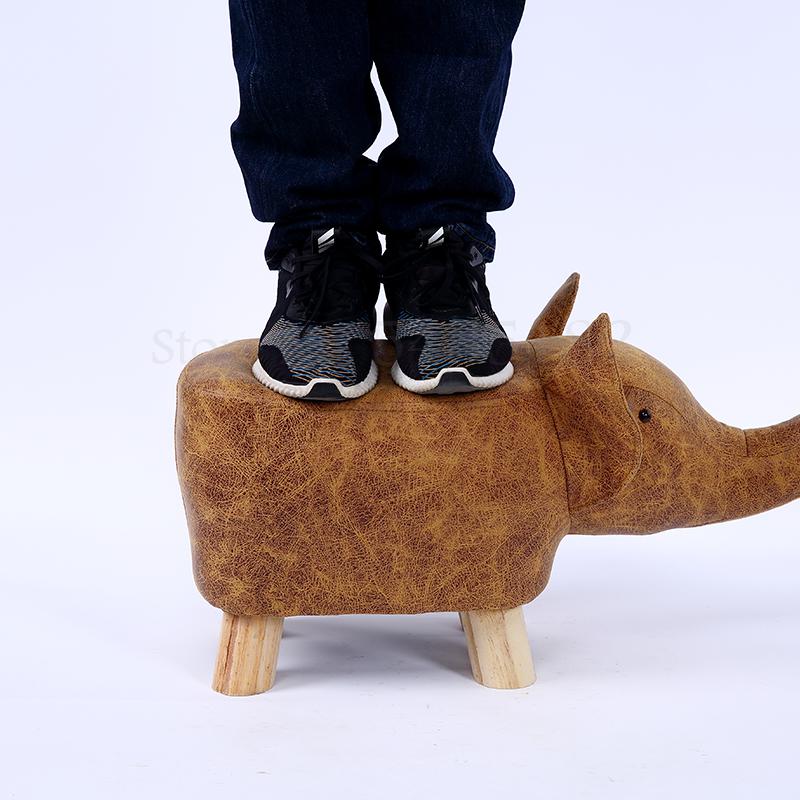 Animal shoe changing stool solid wood baby cute cartoon sofa chair elephant child small bench