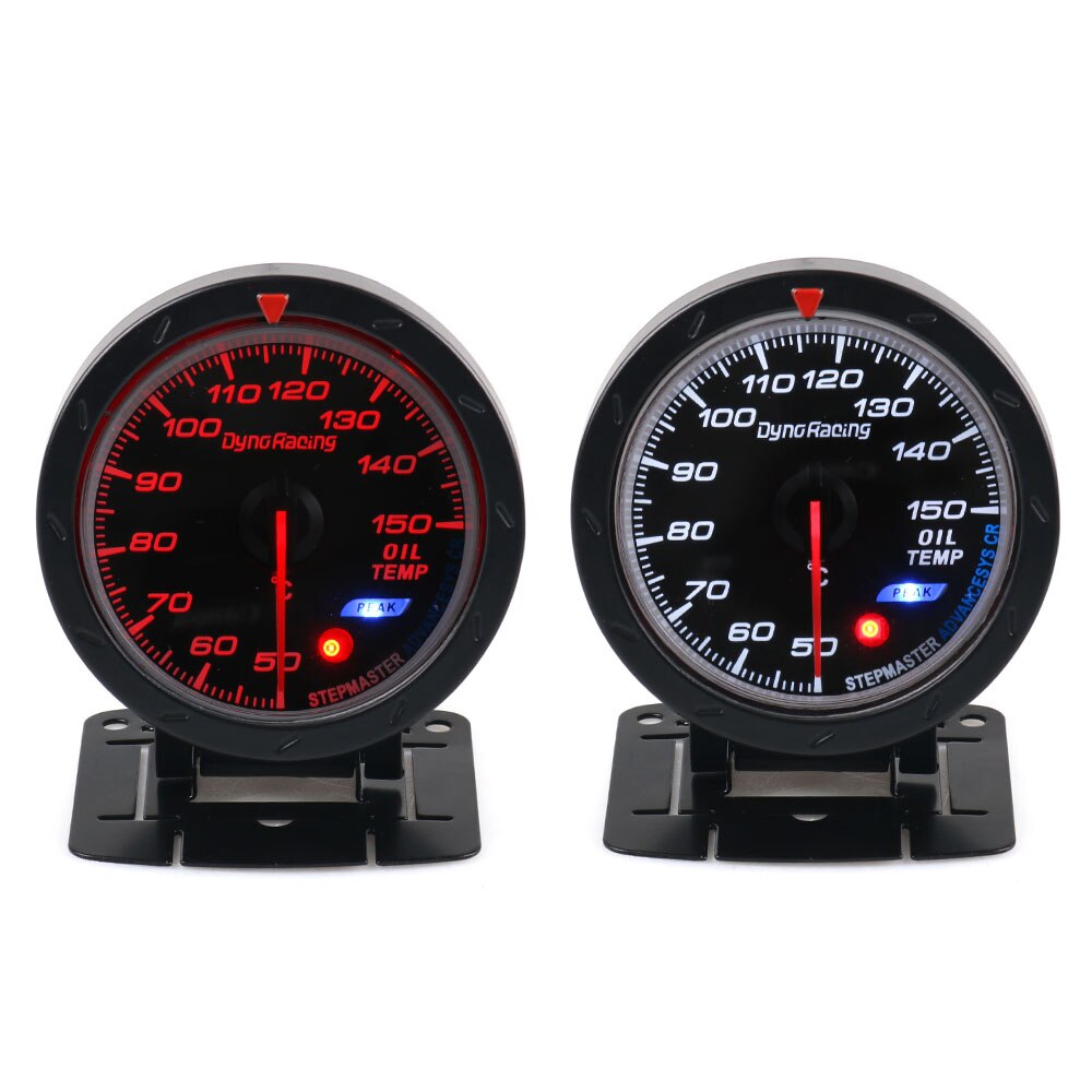 Dynoracing 60MM Car Oil Temperature Gauge Red &amp; White Lighting 50- 150 Celsius Oil Temp Gauge Car Meter with sensor BX101470