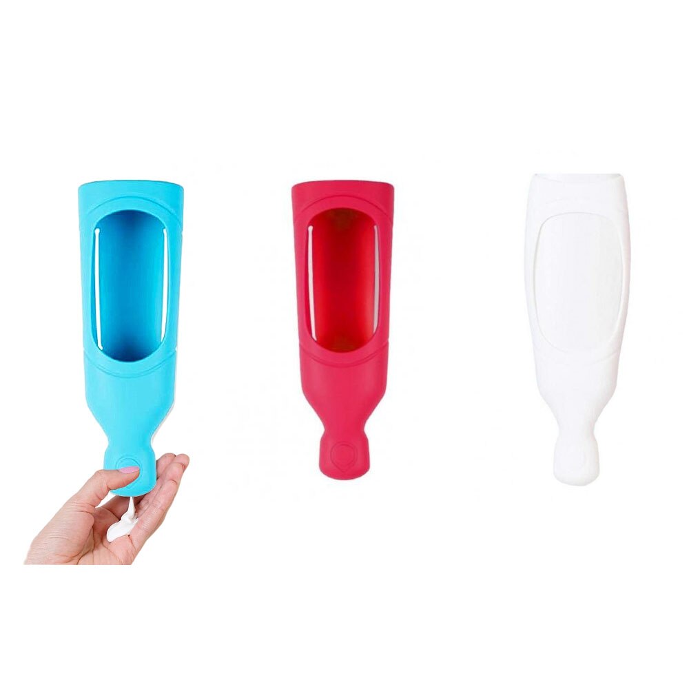 Shower Dispenser Shampoo Silicone Squeeze Bottle Organizer Wall Mounted with Hook Silicone Soap Dispenser Bath Accessories: 3PC