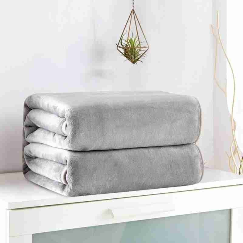 Couleur unie hiver floue flanelle couverture moelleux couvre-lit en peluche couvertures doux bleu couverture canapé corail pour lits polaire Bl S5V5