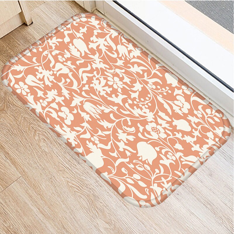1 st 40*60cm rand blomma prickar mönster halkskyddande mocka matta dörrmatta dörrmatta utekök vardagsrum golvmatta matta 48287: 2dd-48287-002