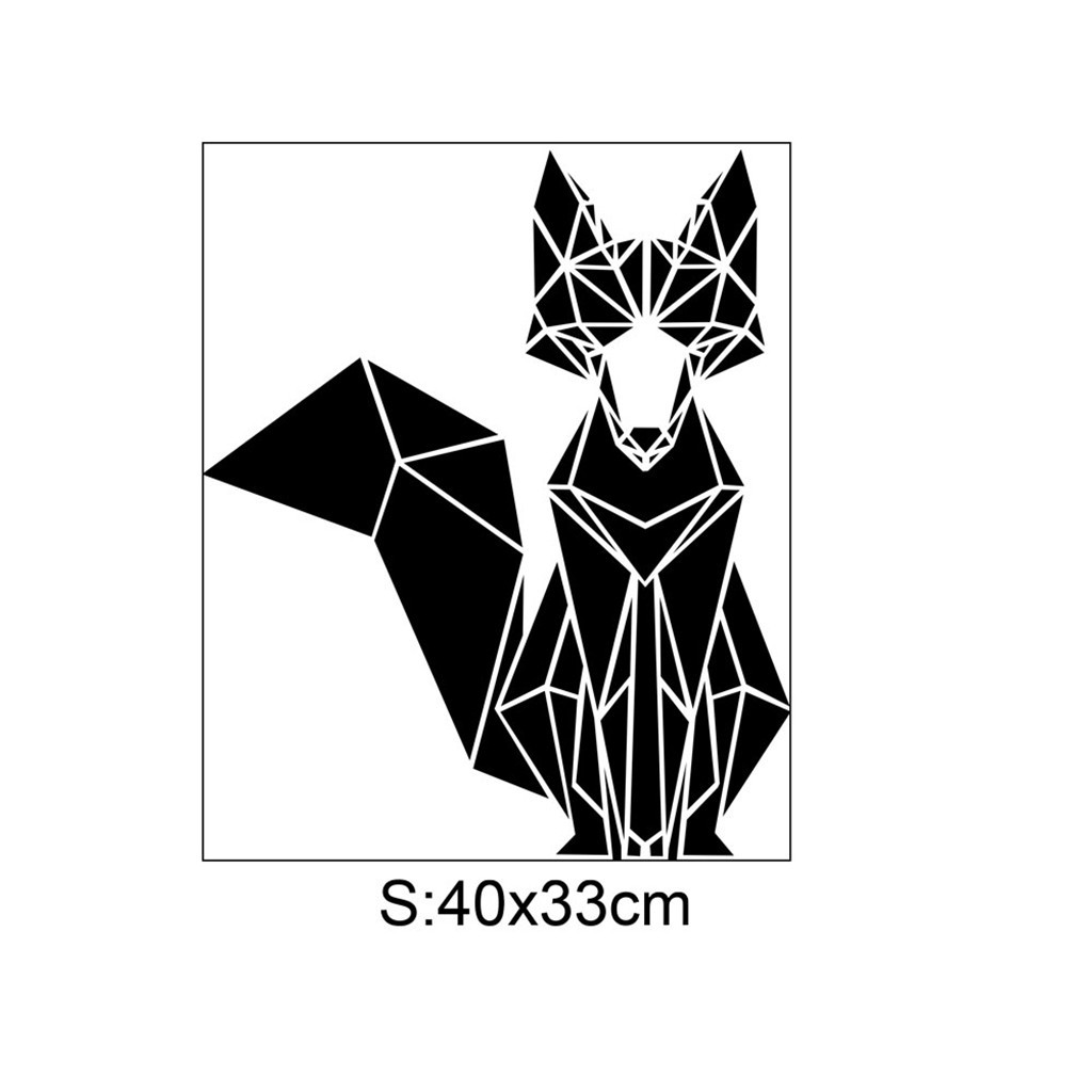 Geometric Animal Foxs 3D Acrylic Mirror Wall Stickers Living Room Wall Decals Mirrored Decorative Sticker For Kids Room CD