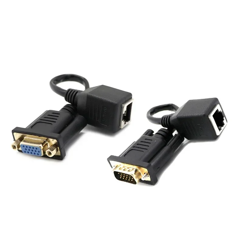 RJ45 naar VGA Extender Male naar LAN CAT5 CAT6 RJ45 Netwerk Ethernet Kabel Vrouwelijke Adapter Computer Extra Schakelaar Converter