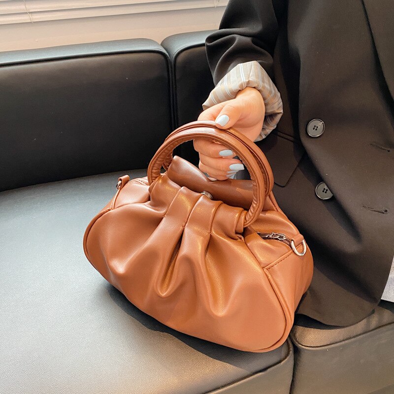 Borsa da donna a tracolla monospalla portatile in stile occidentale per tutte le partite: Brown