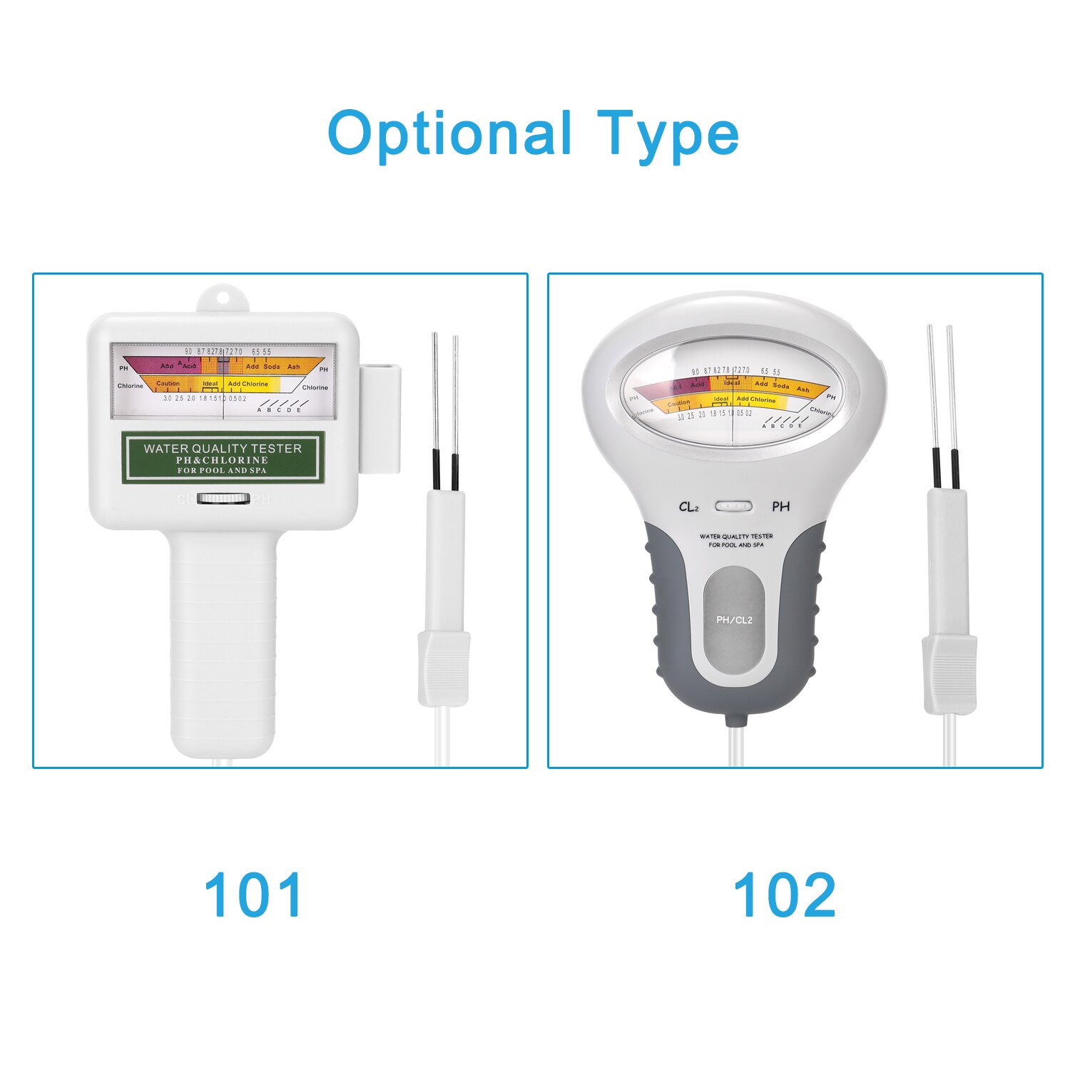 2 in 1 PH Chlorine Meter Tester PC-102 PH Tester Chlorine Water Testing Device CL2 Measuring For Pool Aquarium