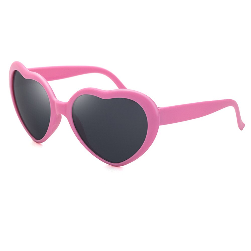 Love Heart Shaped Effect Glasses Watch The Lights Change To Heart Shape At Night Diffraction Glasses Women Sunglasse: Pink