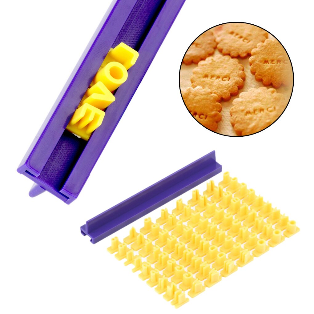 Alfabet nummer bogstav bageform 3d småkage kiks stempel prægemaskine udstikker kage fondant gør-det-selv-forme gul udskærer fondant form