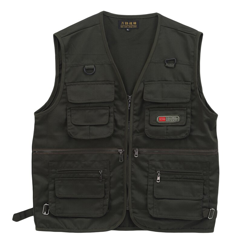 Gilet Multi-poches Pour Hommes - Pêche, Randonnée, Photo - Taille 4XL, En Coton Mélangé, Mesh Respirant