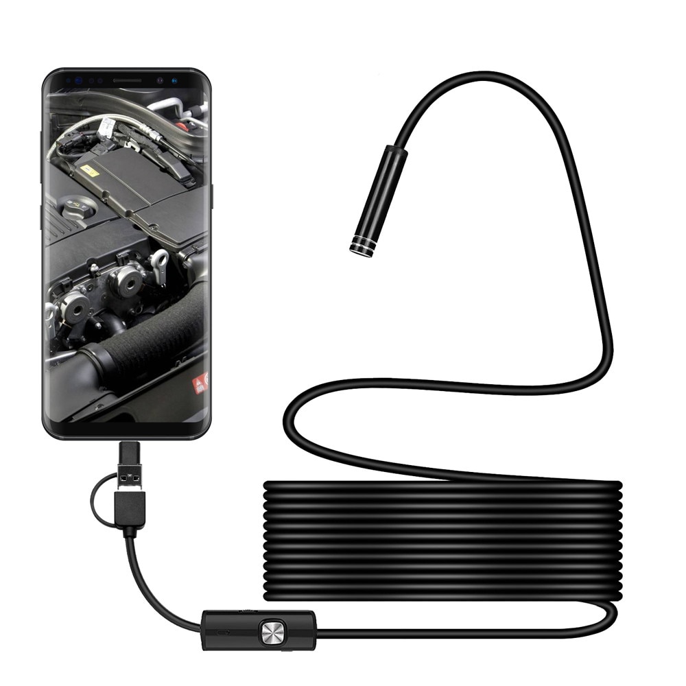 3in1 Android USB Typ-C Endoskop Kamera 5,5mm 6 LED Licht HD Foto Video Wasserdichte Inspektion Endoskop 20A # LR4