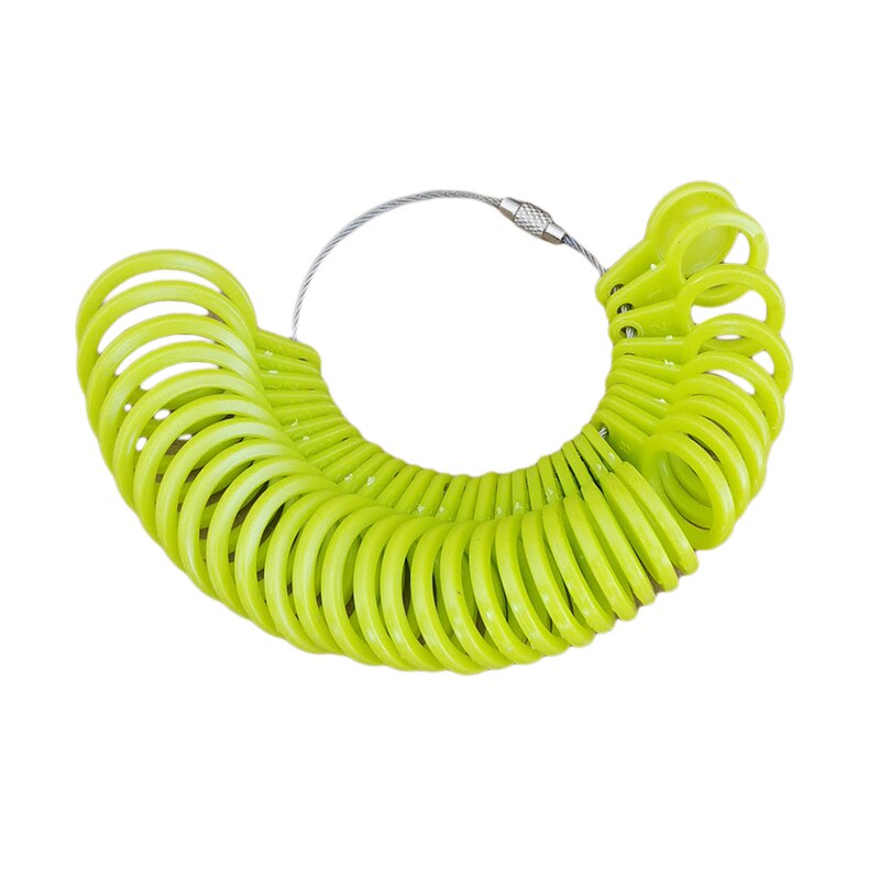 Fingerring metalmålermålerværktøj måler størrelse til smykkeværktøj: Grøn