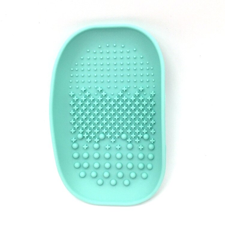 Cepillo de silicona para base de maquillaje, almohadilla de limpieza, cepillo para alfombrilla, herramientas de lavado, cepillos cosméticos para cejas, herramienta limpiadora, tablero depurador, 1 ud.: 15x9x3.5cm Green