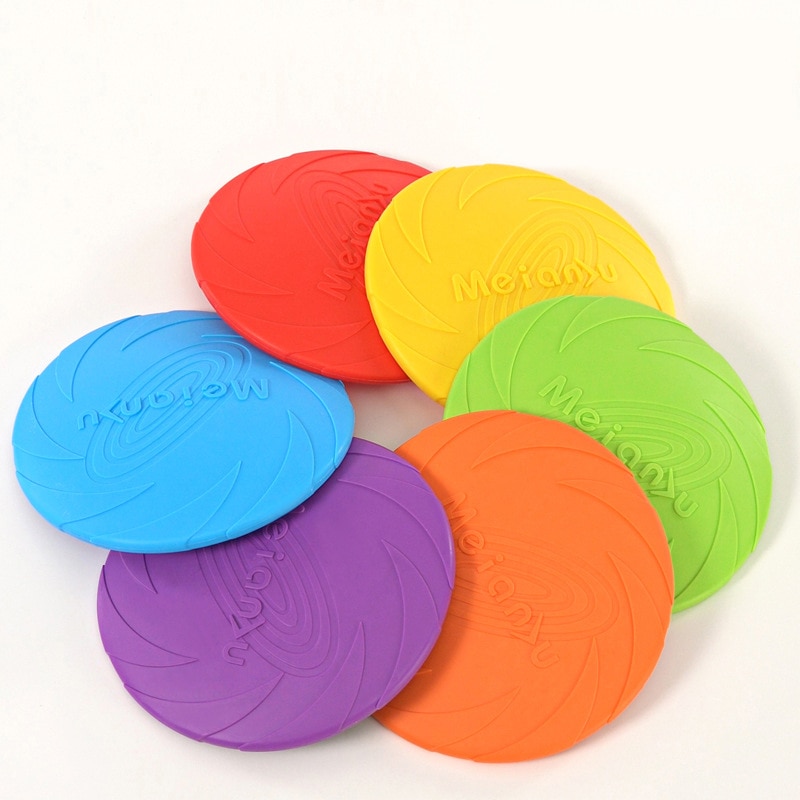 Dog Flying Disk Toy Eco Friendly Soft Rubber Floatable UFO Resistant Bite Chew Disk Puppy Interactive Training Pet Supplies