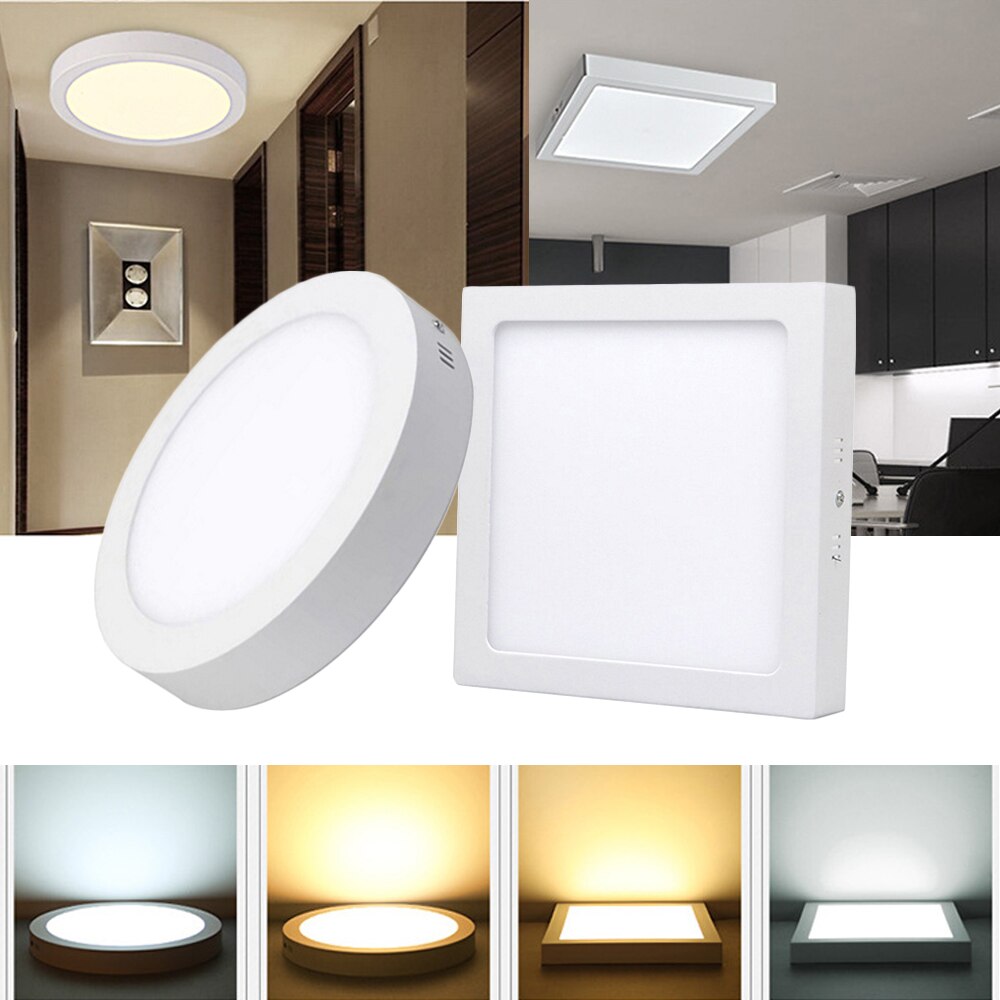 Led paneellamp 6/12/18/24w ac85-265v plafondlampen 2835 led spots opbouw voor gangpad hotel badkamerverlichting