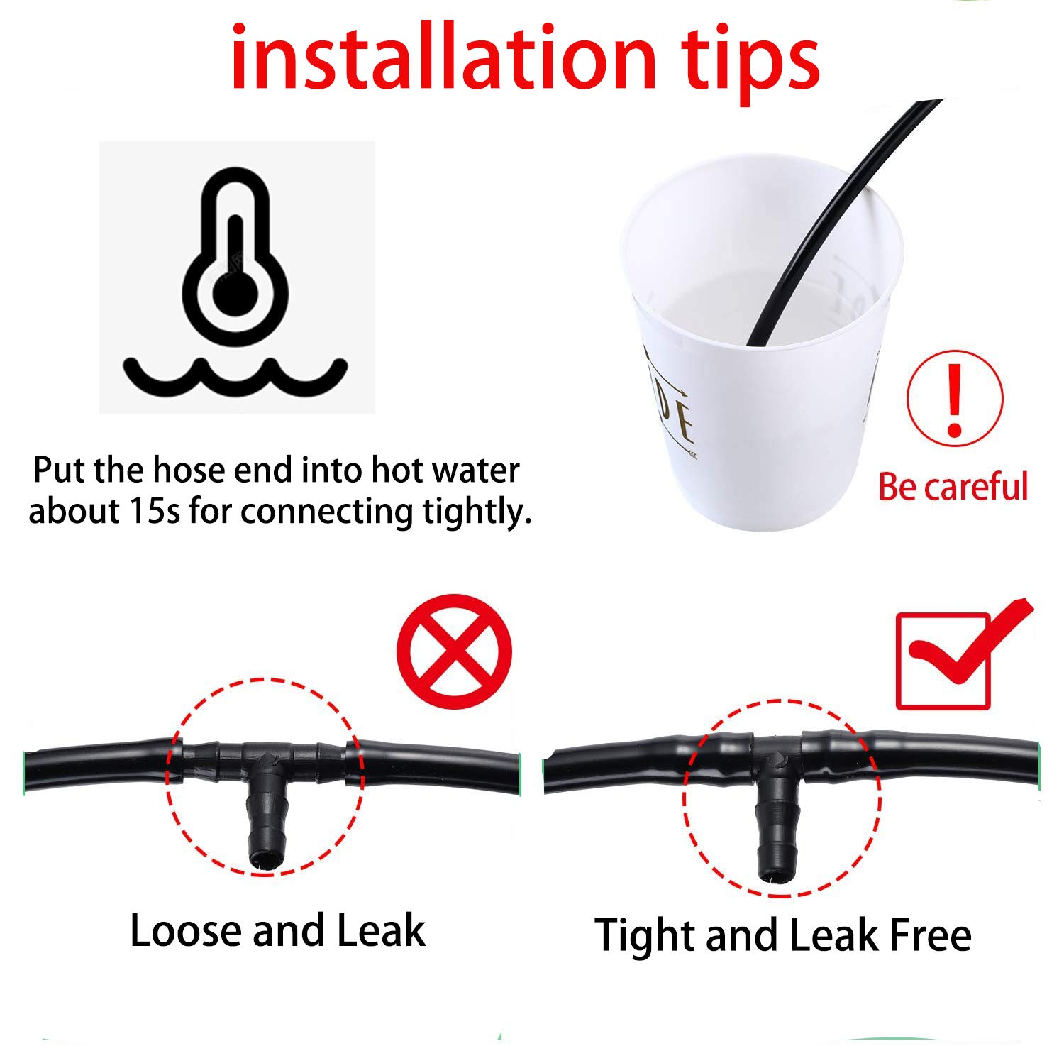 50pcs Barbed Connectors Irrigation Fittings Drip Irrigation Barbed Connectors 4/7mm Tubing Fittings for Flower Pot Garden Lawn