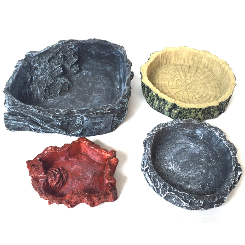 Utensílio para animais de estimação, potes para gecko, cobra, lagarto, alimentação de resina, reptil, tigela de água, prato para animais de estimação, brinquedo, amfibianos, acessórios para animais de estimação