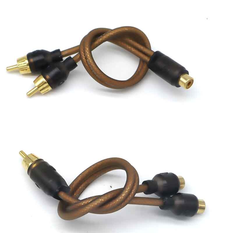 Zuiver Koper RCA Phono Y Splitter Lead Adapter Kabel 1 Male Naar 2 Vrouwelijke Connector Auto Audio 1M2F 1F2M mannelijke om vrouwelijke