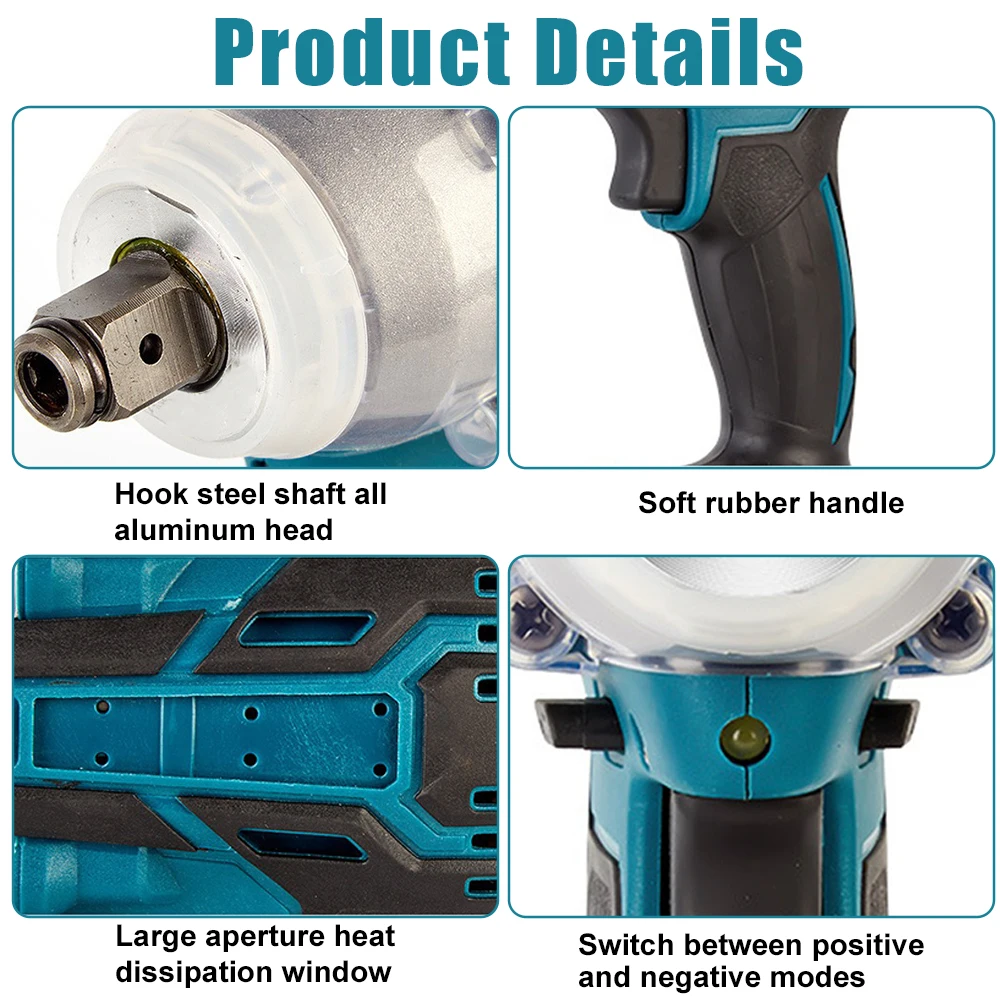 520N.M Borstelloze Elektrische Slagmoersleutel Draadloze Elektrische Slagmoersleutel Borstelloze Elektrische Sleutel Handboor Socket Power Tool