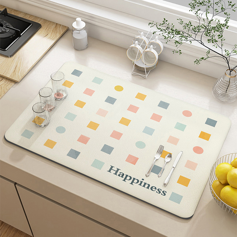 Diatomeeën Modder Droogmat Super Absorberend Servies Bureau Afvoer Pads Tafel Placemat Drainer Tapijt Thee Cup Drinkhouder Keuken: 80x40 cm / Rood