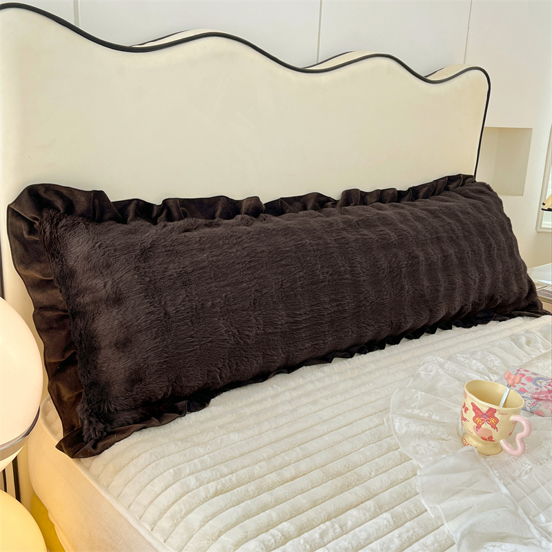 1pc kanten pluche lange kussensloop, lichte luxe verdikte paar dubbele kussensloop (zonder binnenkern), zacht en comfortabel