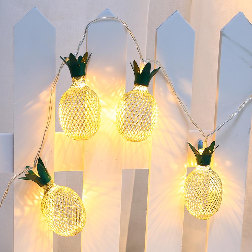 Retro Stijl Gouden Ananas String Lights 10LED USB Powered Verlichting voor Slaapkamer Bruiloft Verjaardag Party Decor