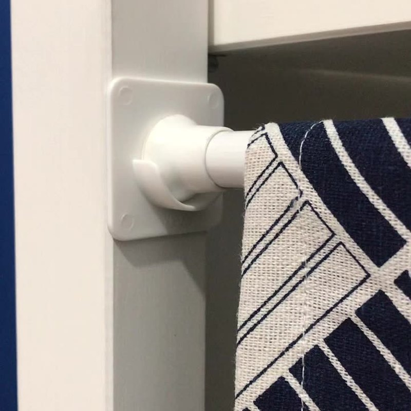 2pcs Self Adhesive Curtain Hanging Rod Brackets Organized Pole Holders Bathroom Room Towel Bar Hook Support Hanging Rack Hook