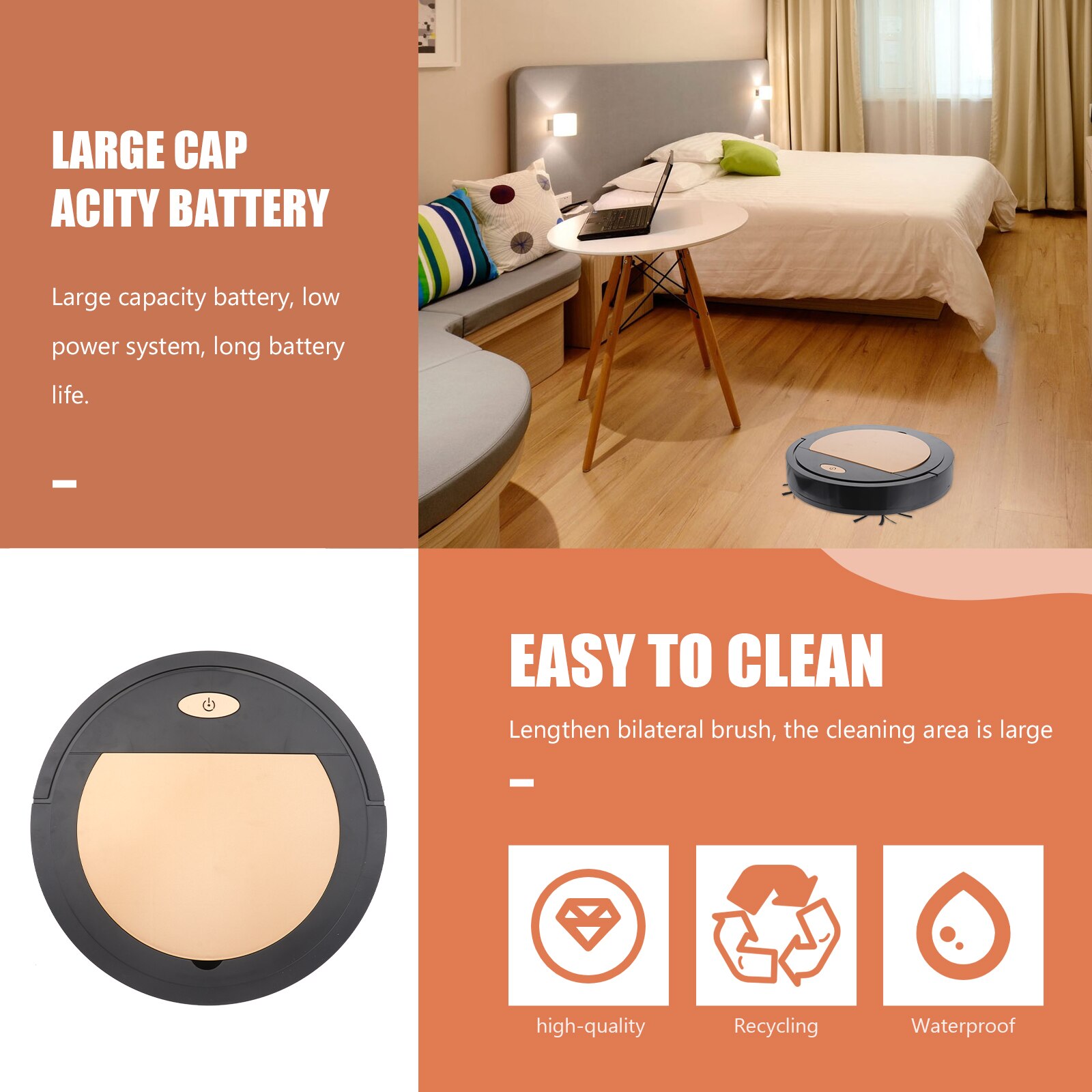 1pc Robot Cleaner Small Smart Cleaner Auto Cleaner Floor Mopping Robot Cleaning Machine