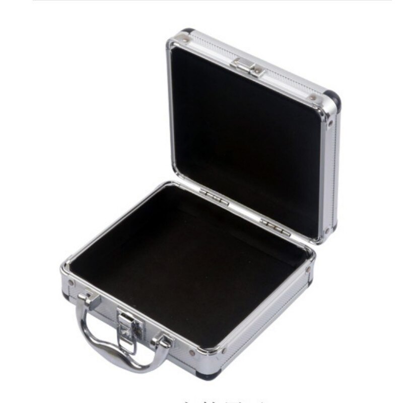 Draagbare Kleine Koffer Storage Case Aluminium Gereedschapskist Met Spons Voering Slagvast Veiligheid Case 170x160x70MM