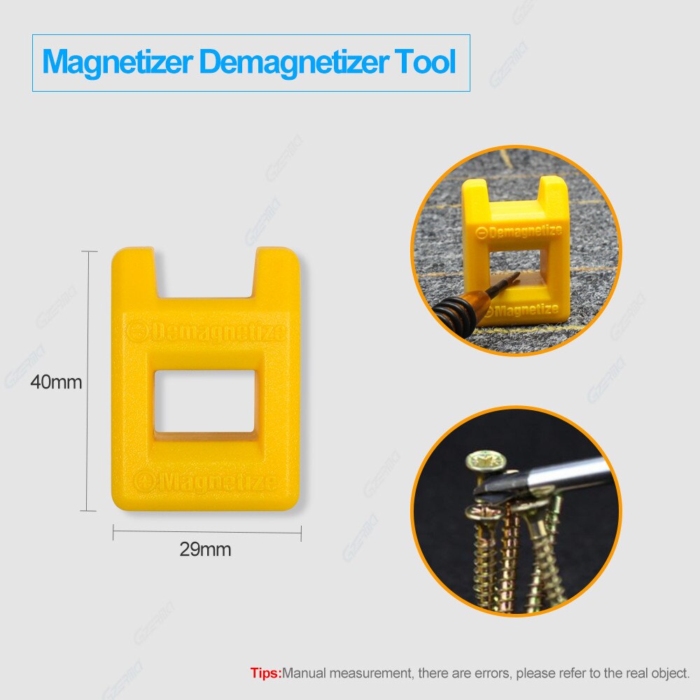 Gzerma mobiltelefon skruvmejsel bits precisionsmagnetiserare avmagnetiseringsverktyg för skruvmejslar skruvar hylsor 1 st slumpmässig färg