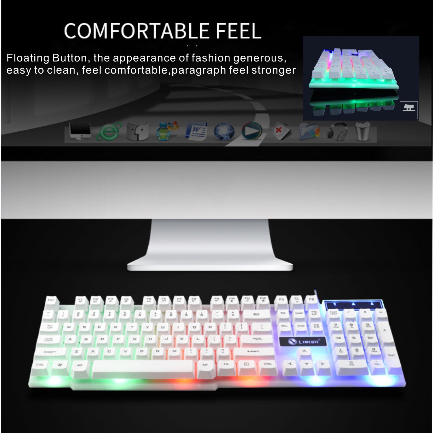 USB Wired Gamer Mouse and Keyboard Gaming Keycaps RGB Luminous LED Backlit Ergonomics Multimedia Gamer Keyboards For PC Computer