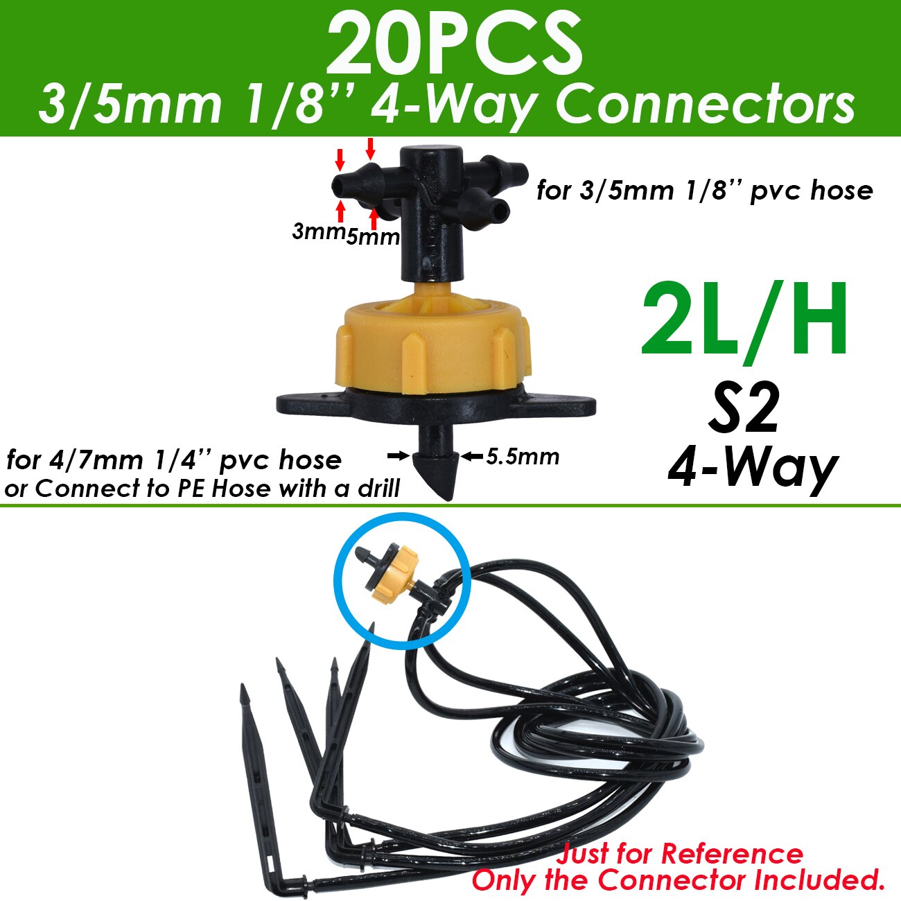 50pcs Nylon 3 Ways Hose Y Connector 3/16 Vacuum Adapter For GM For
