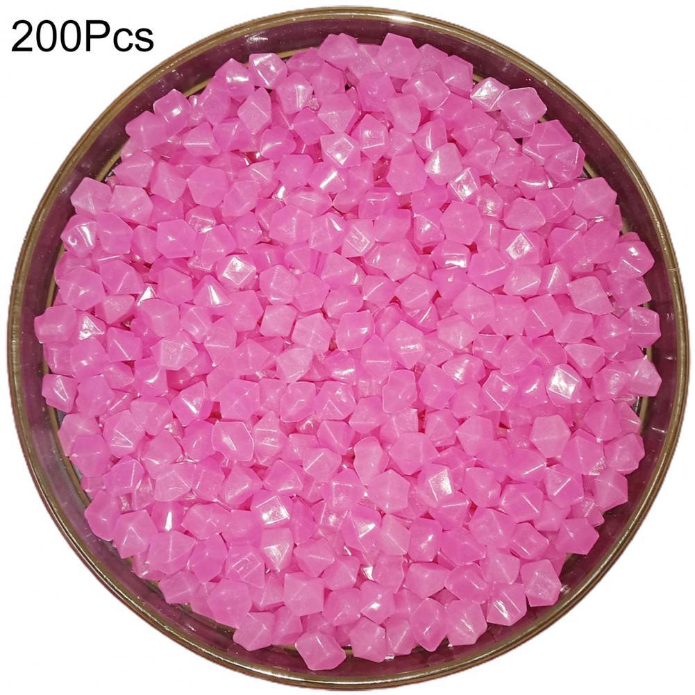 200Pcs Luminous Pebble Glowing Artificial Stone Glow in Dark Rhombus Luminous Rock	Fish Tank Decoration декор для аквариума: Purple