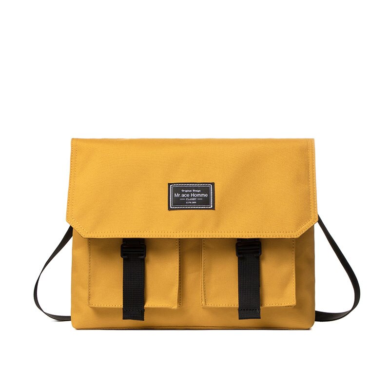 Bolso de mensajero amarillo de simple, bolso de teléfono para hombre, bolso de lona para mujer, bolsos de hombro para niño, bolso de escuela de verano: Yellow