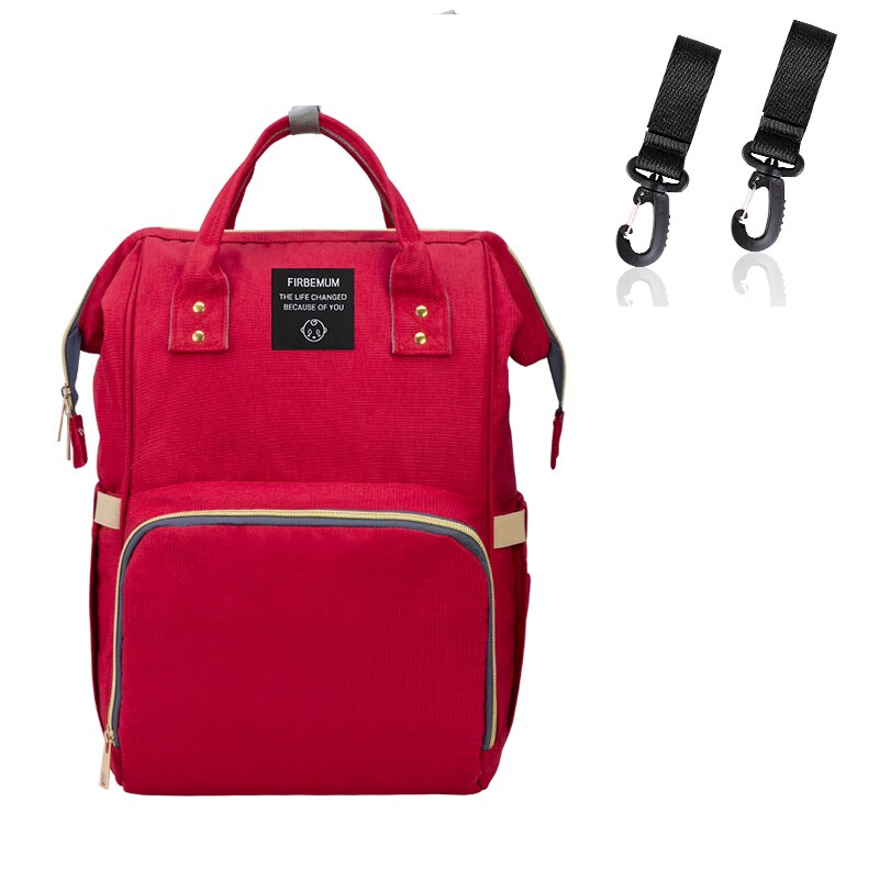 Mummy Maternity Nappy Bag styles Large Capacity Baby Bag Backpack Maternity Nursing Bag for Baby Care: red