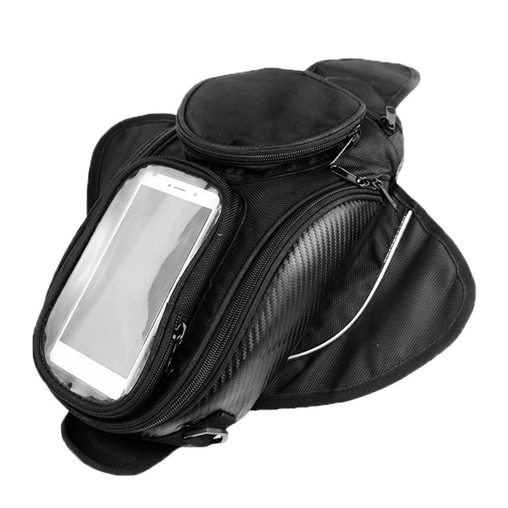 Bolsa de tanque de Motor a prueba de agua, bolsa negra para tanque de combustible y aceite, bolsa magnética para SILLÍN de moto, bolsa de un solo hombro, accesorios para motocicleta