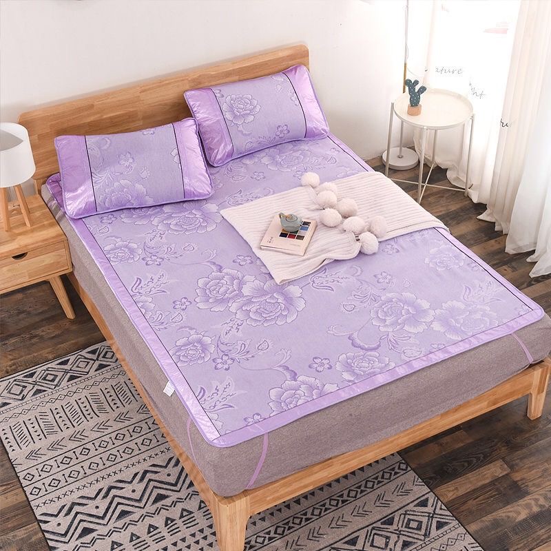 3 st/set sommaris siden liggunderlag cool bekvämt lakan örngott kit hemtextil madrass jacquard vikbar dyna