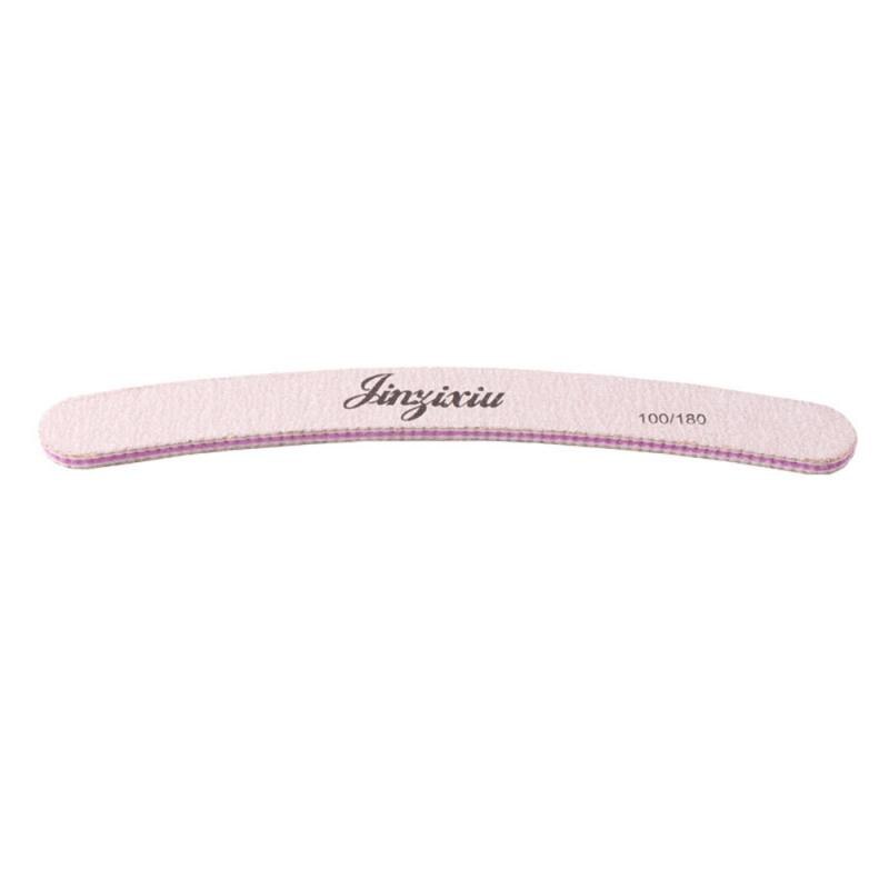 1Pcs Dubbelzijdig Polijsten Nagelvijl 100/180 Grit Roze Nagelvijl Vijf Vormen Pedicure Manicure Polijsten Gereedschap: 03