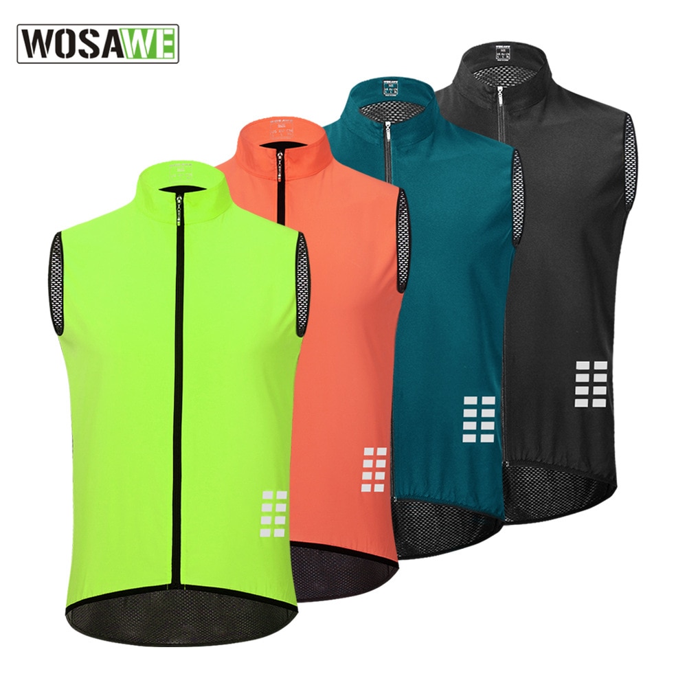INBIKE Fietsvest voor heren, winddicht, fietsvest, mouwloos, fietsjas, lichtgewicht, ademend, waterdicht, UV-bescherming, fietsgilet, winddicht, MTB, sport, hardlopen, Blauw, XL