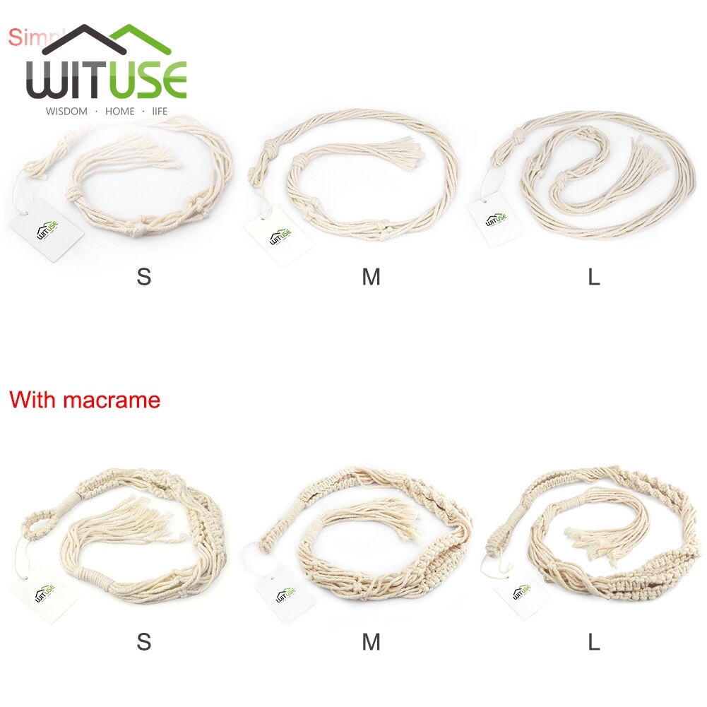 Wituse macrame växthängare krok grytlapp handgjord 100%  bomullssnöre växthängare hängande korghållare enkel/tofs 28 35 46 "