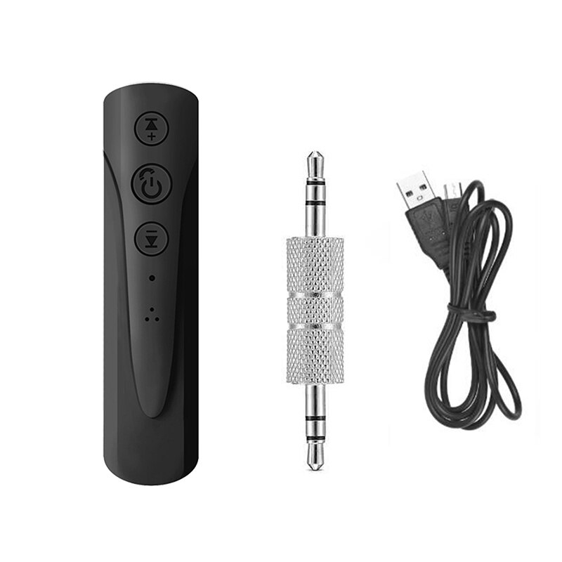 Adaptador Bluetooth manos libres para coche, 4,1, 3,5mm, Aux, receptor de Audio, auriculares de teléfono, música, Kit de coche, adaptador para auriculares: Black