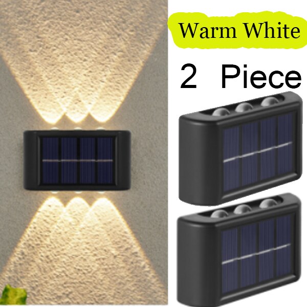 solar tuinverlichting op zonne energie outdoor verlichting balkon wandlamp buitenverlichting Solar garden lights outdoor wall light: Warm White