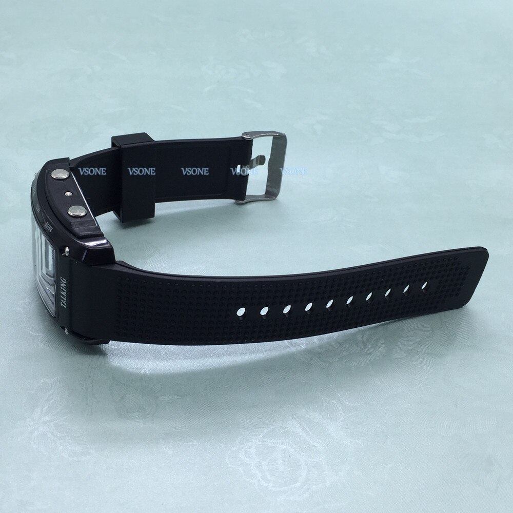 Rechthoekige wijzerplaat, spaanstalig horloge voor blinden en ouderen, elektronische sporthorloges 829ts- zwart